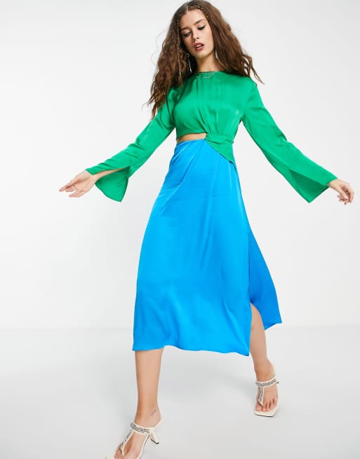slim fit dress slacks Marie Green & Navy Color Block Dress 7