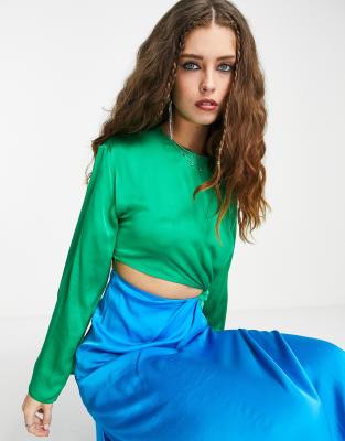 green color block dress