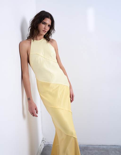 mustard color maxi dress Yellow - Sleeveless Maxi Dress - Drawstring Dress Complete with a back zipper closure Saltwater Sweetness Maxi Dress -