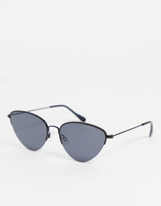 Topshop - Occhiali da sole a occhi di gatto in metallo con lenti nere