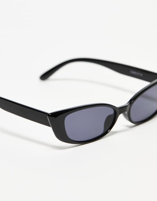 Topshop - Occhiali da sole cat-eye arrotondati slim neri, 3 di 4