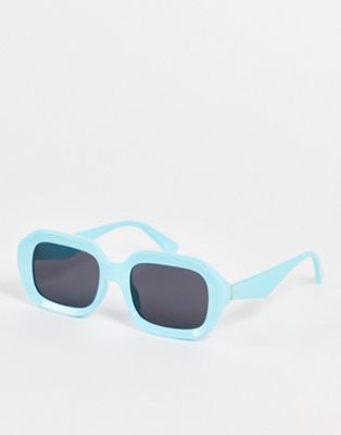 Topshop square sunglasses in blue - ASOS Price Checker