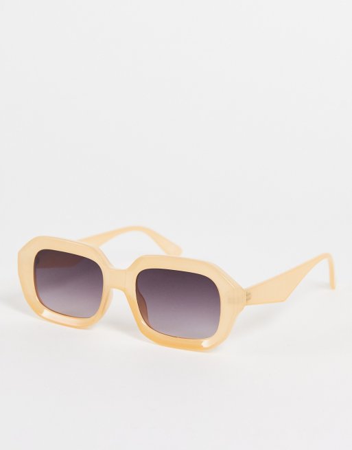 Topshop - Occhiali da sole squadrati color pesca