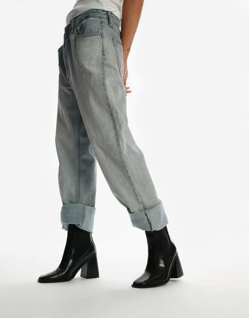 Topshop - Ocean - Stivaletti Chelsea con tacco e punta quadrata neri, 4 di 4