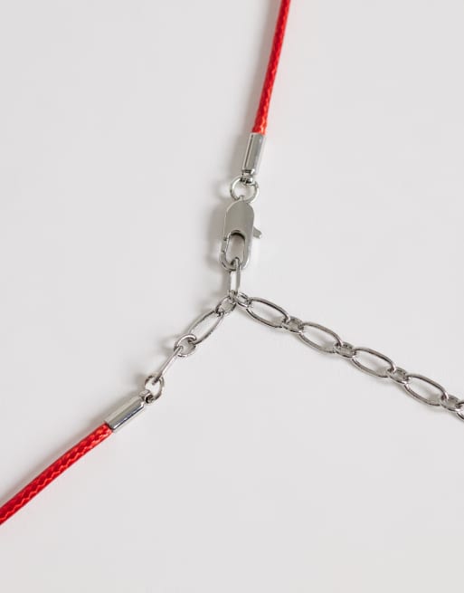 Topshop - Octavia - Collana rossa con dettagli argentati, 3 di 4