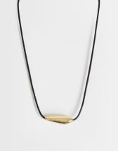 Topshop Octavia collar length necklace in black with gold detail