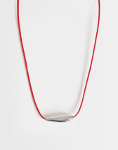 Topshop Octavia collar length necklace in red with silver detail