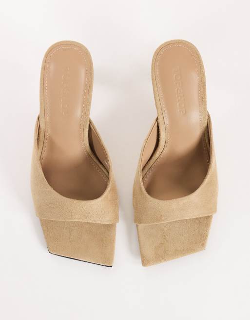 Topshop Octavia Riemchen-Sandalette mit hohem Strassabsatz in Taupe, 3 von 4
