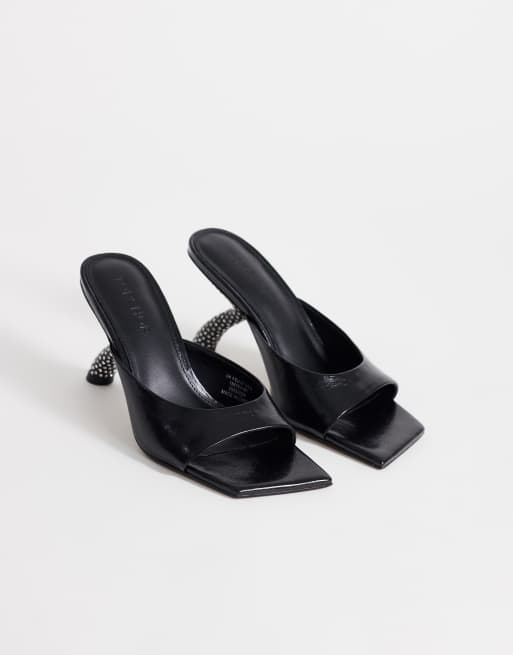 Topshop Octavia Sandale mit Riemchen und hohem Strassabsatz in Schwarz, 2 von 4