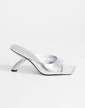 Topshop Octavia strappy high diamante heel sandal in silver