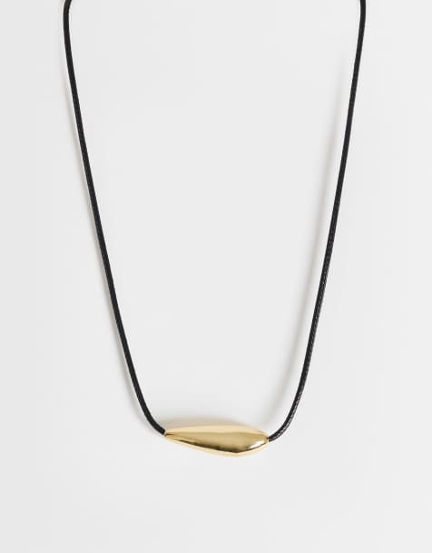 Topshop – Octavia – Svart halsband med guldfärgad detalj - view 1