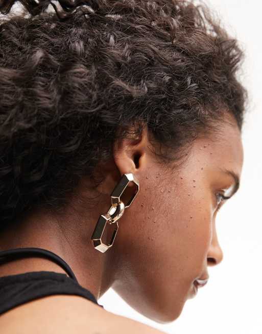 Topshop – Ohrringe in Gold mit Kettengliedanhängern