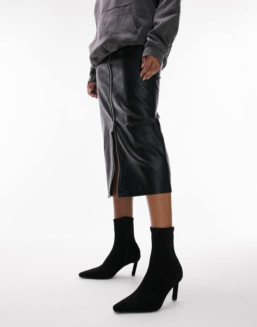 Leather skirt and sock on sale boots