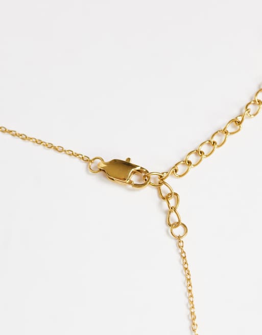 Topshop Oliver collar multipack de acero inoxidable impermeable en dorado, 3 de 4