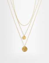Topshop Oliver waterproof stainless steel multi layer necklace in gold