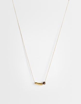Topshop Olivio Stainless Steel Necklace In Gold