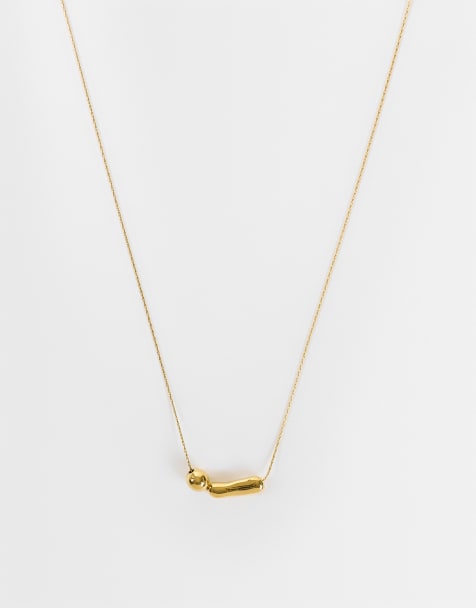 Topshop Olivio stainless steel necklace in gold - view 1