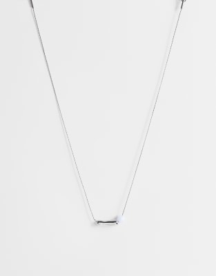 Topshop Olivio Stainless Steel Necklace In Silver