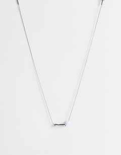 Olivio stainless steel necklace in silver with blue bead