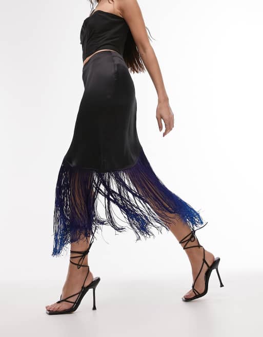 Fringe on sale midi skirt