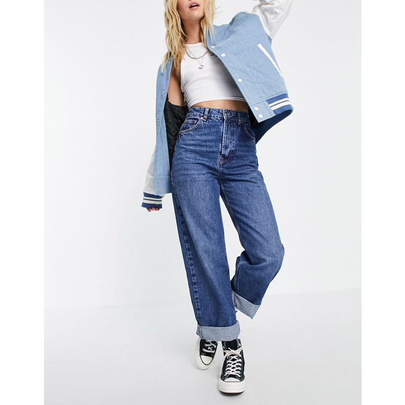 Donna Jeans Topshop - One - Mom jeans oversize lavaggio blu medio