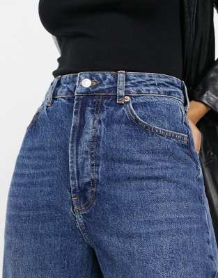 topshop mom jeans mid blue