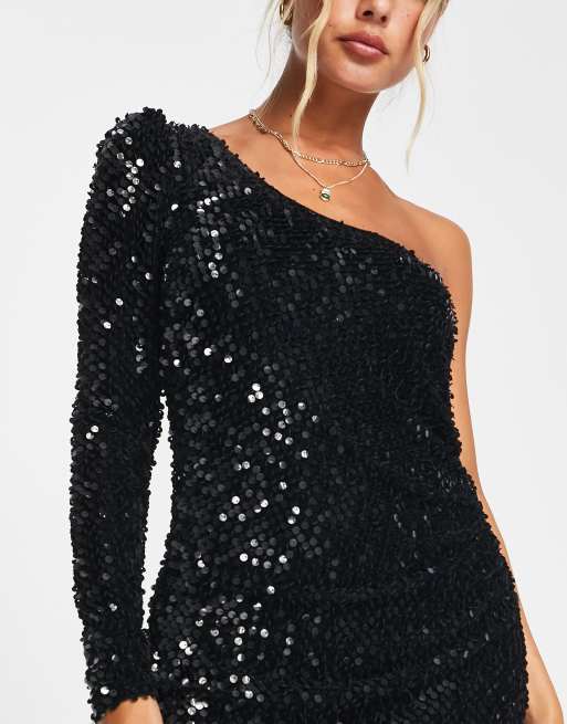 One shoulder 2025 glitter dress