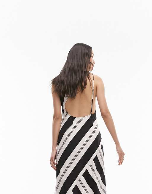 Topshop striped 2025 maxi dress