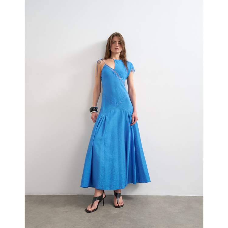 topshop pleat tiered midaxi dress Topshop - Satin High Neck Pleated Dropped Waist Maxi Dress - Women - Polyester