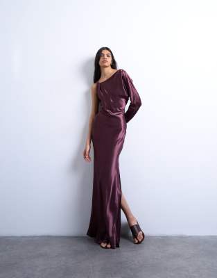 Topshop shoulder pad sleeveless maxi dress in olive main image 1