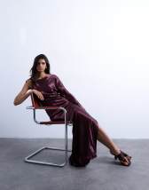 ARRANGE bandeau structured maxi dress with back cut out in black