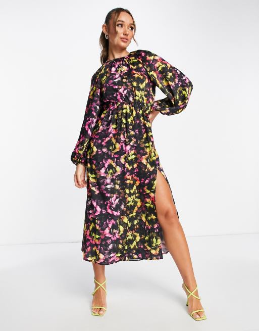 Topshop open store back midi dress