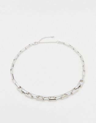 Topshop open link chain necklace in silver