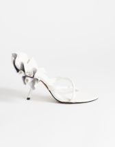 Topshop Ophelia real leather high heeled sandal with ruffle in white