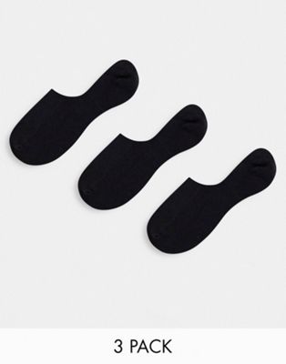 Topshop cotton footsie 3 pack socks in black - BLACK