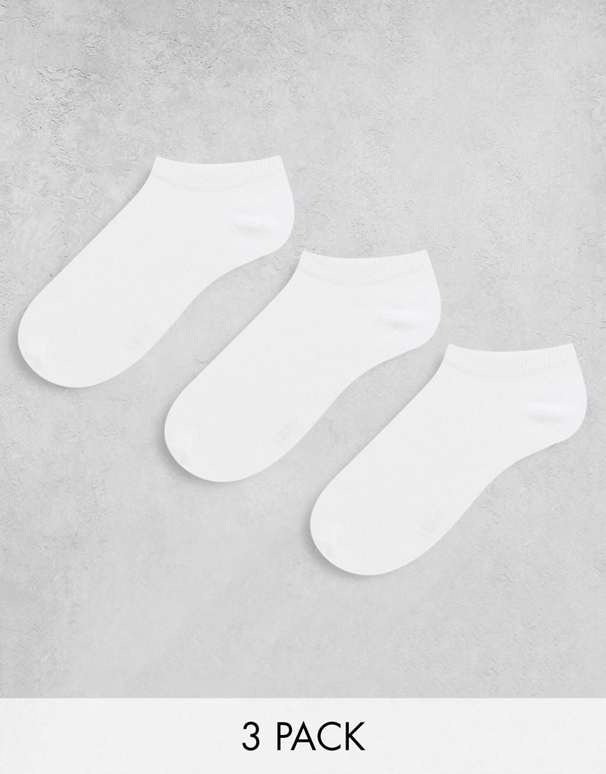 Topshop Organic Cotton shoe liner 3 Pack socks in white