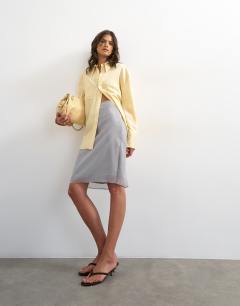 Organza 90s length skirt in grey