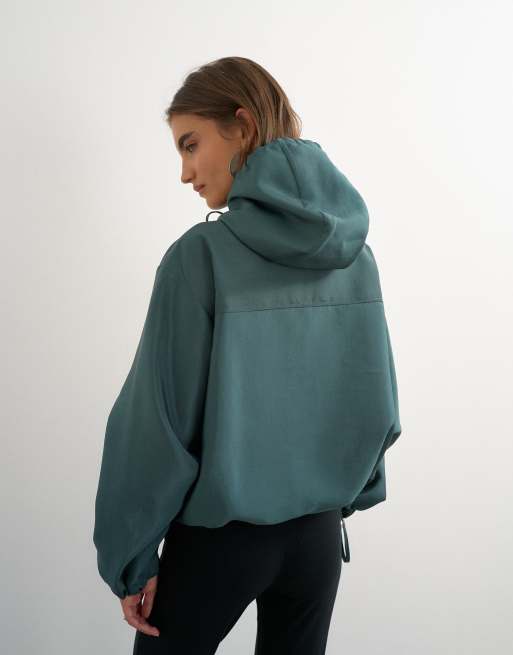 Topshop organza bomber in teal, 4 of 4