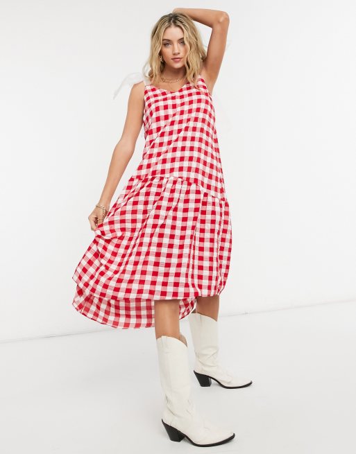 Topshop red 2025 and white dress