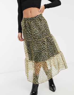 Animal print shop organza skirt