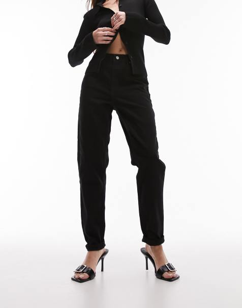 Topshop Original high rise Mom jeans in black - view 1
