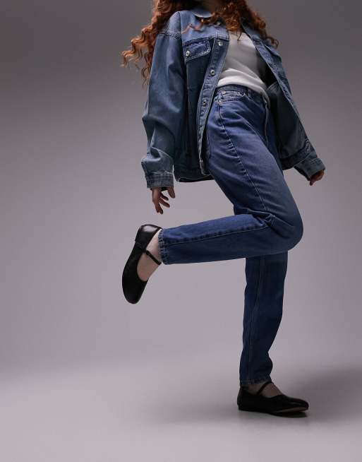 Topshop Original high rise Mom jeans in mid blue
