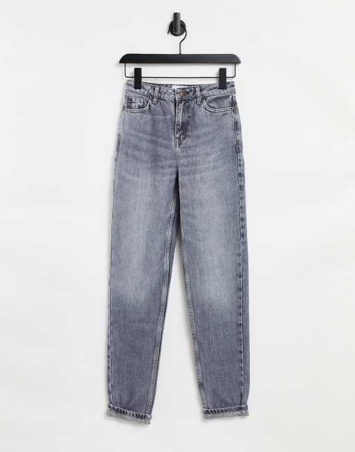 Topshop Original high waisted Mom jeans in gray