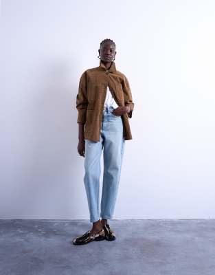 Topshop Original Mom High Rise Jean In Blue