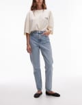 [Topshop] Topshop Original mom high rise jeans in bleach-Blue W25 L32 Bleach