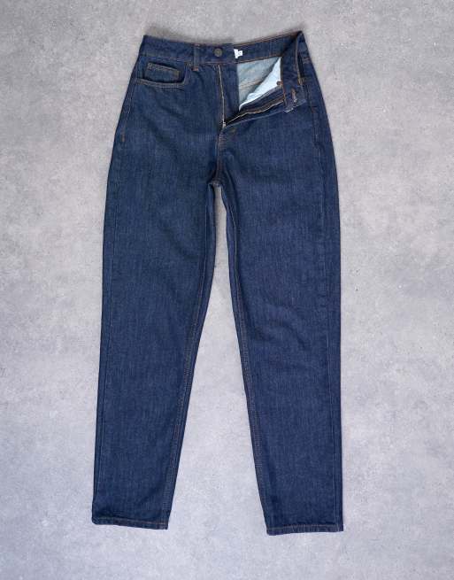 Topshop – Original Mom – Indigoblå, tvättade jeans med hög midja, 6 av 7