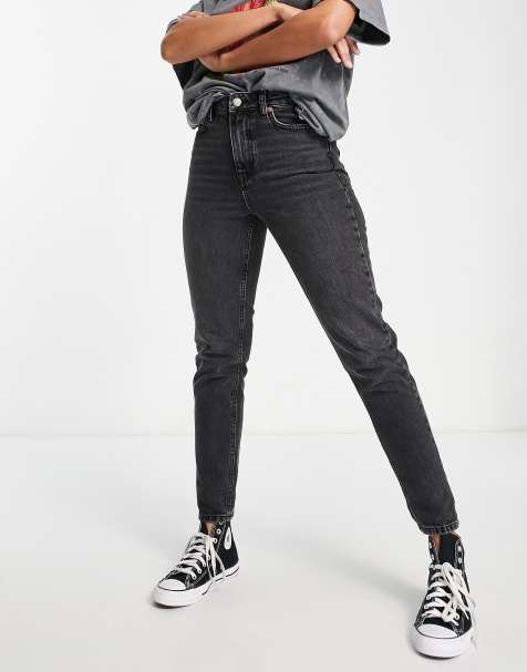 Topshop - Original - Mom jeans a vita alta nero slavato - view 1