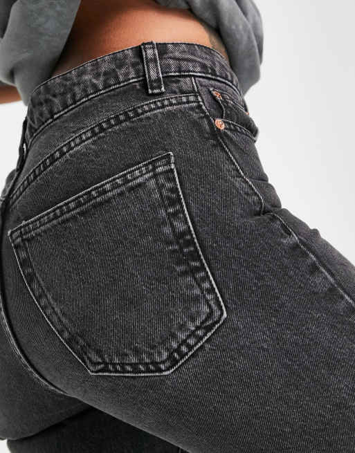 Topshop - Original - Mom jeans a vita alta nero slavato , 2 di 4