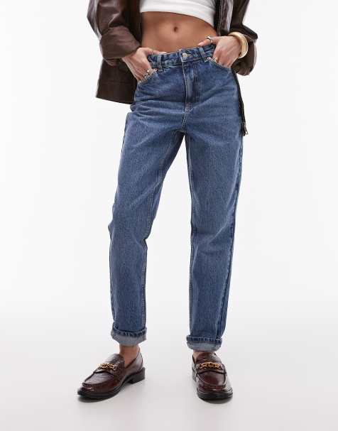 Topshop - Original Mom-jeans i mellemblå - view 1