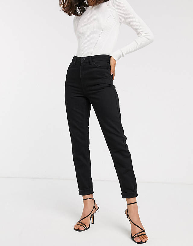 Topshop - original mom jeans in black - black